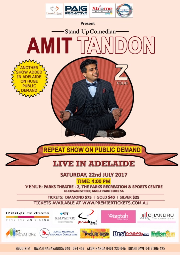 Amit Tandon The Married Guy Stand Up Comedian Live in Adelaide 4:00 PM